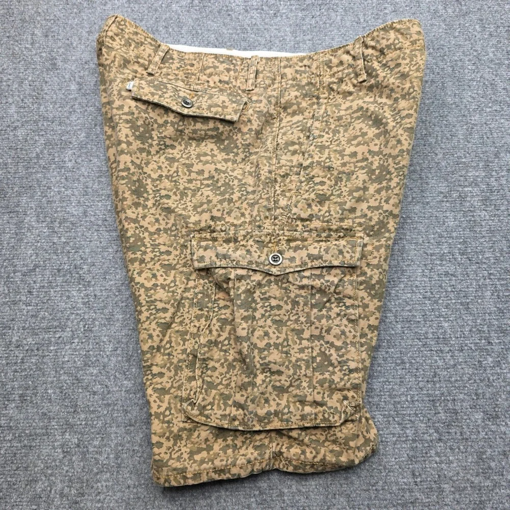 Levis Mens 34 Digital Camo Cargo Shorts Tan Brown Tactical Utility Cotton 12463